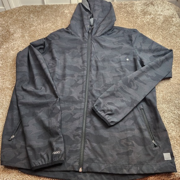Vuori Jackets & Blazers - Vuori Outdoor Trainer Shell Jacket Womens XL Black Camo Full Zip Hooded XL